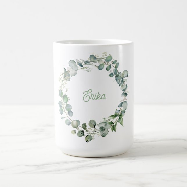Personalized Eucalyptus wreath mug (Center)