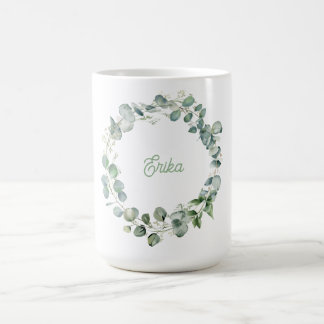 Personalized Eucalyptus wreath mug