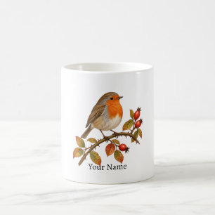Personalized European Robin Name Coffee Mug