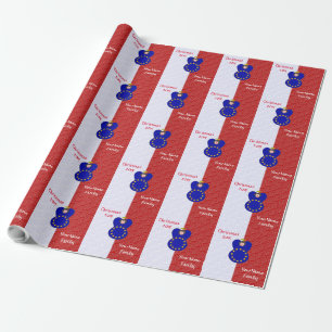 Personalized European Union Angel Black Hair Flag Wrapping Paper