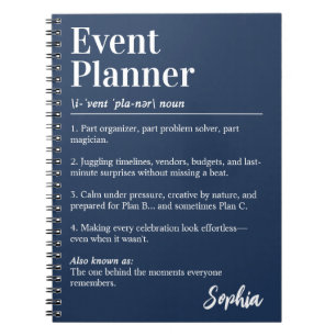 Personalized Event Planner Dictionary Definition Notebook