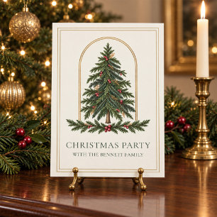Personalized Evergreen Christmas Party Invitation