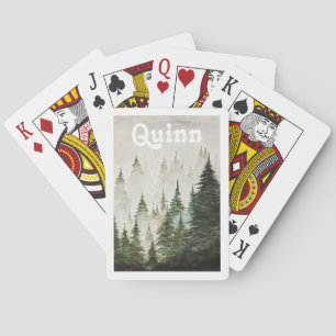 Personalized Evergreen Forest Playing Cards