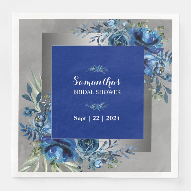 Personalized Everlasting Elegance: Bridal Shower  Napkin (Front)