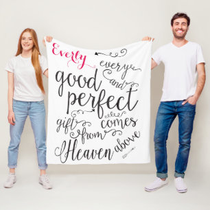 Personalized Every Good Gift Comes From Heaven Fleece Blanket