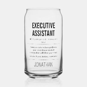 Personalized Executive Assistant Funny Can Glass