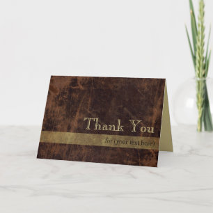 Personalized Executive Brown/Gold Thank You Cards