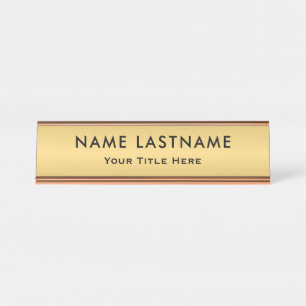 Personalized Executive Office Custom Gold Desk Name Plate