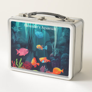 Personalized Exotic Fish Tank Aquarium Metal Lunch Box
