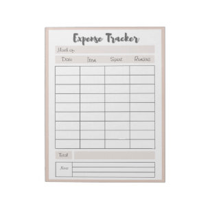Personalized Expense Trackers Notepad