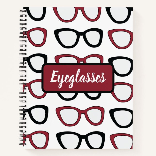Personalized Eyeglasses Spectacles Optician  Notebook (Front)