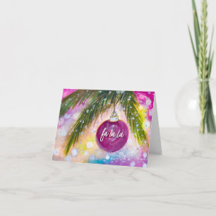 Personalized FA LA LA Holiday Ornament Greeting Card
