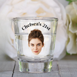 Personalized Face 10th 21st 30th 40th 50 Birthday Shot Glass