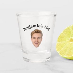 Personalized Face 10th 21st 30th 40th 50 Birthday  Shot Glass