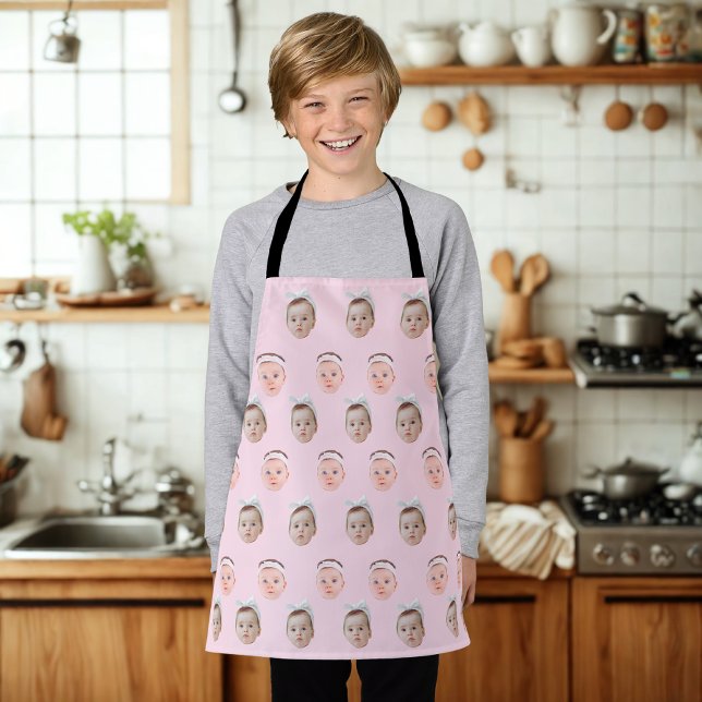 Personalized Face 2 Photos, Custom Face, Dad Mom  Apron (Creator Uploaded)
