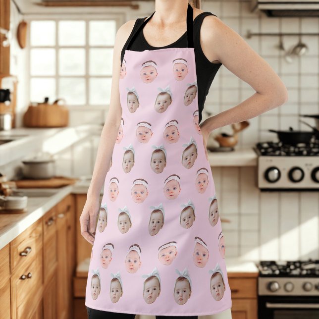 Personalized Face 2 Photos, Custom Face, Dad Mom  Apron (Creator Uploaded)