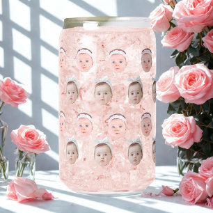 Personalized Face 2 Photos, Custom Face, Dad Mom Can Glass