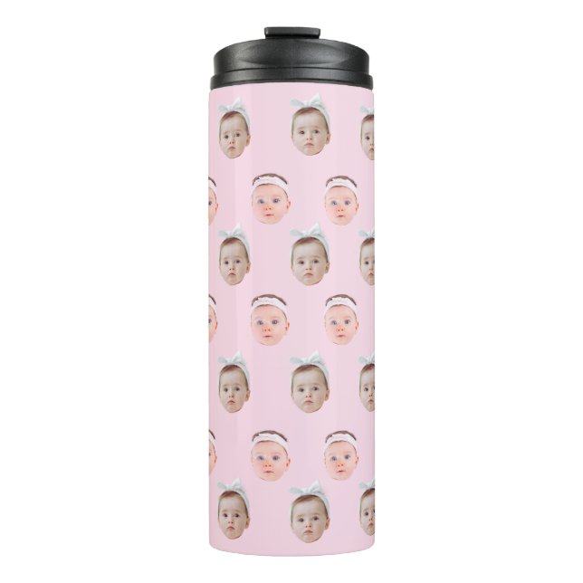 Personalized Face 2 Photos, Custom Face, Dad Mom  Thermal Tumbler (Front)