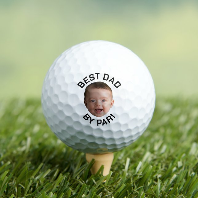 Personalized Face Best Dad By Par New Dad Custom Golf Balls (Insitu Tee)