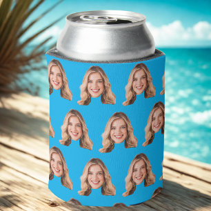 Personalized Face Birthday Favors Bachelor Party Can Cooler
