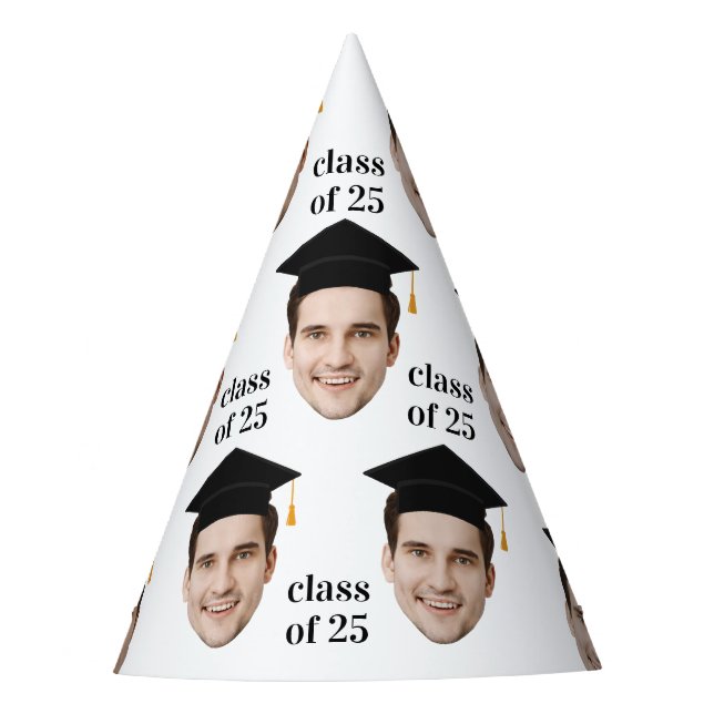 Personalized Face Class of 2025 Graduation Favours Party Hat (Front)