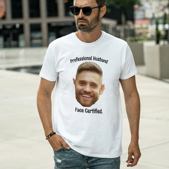 Personalized Face Custom Photo Funny Couple Him T-Shirt (Personalized Face Custom Photo Funny Couple Him gifts ideas new husband boyfriends anniversary )