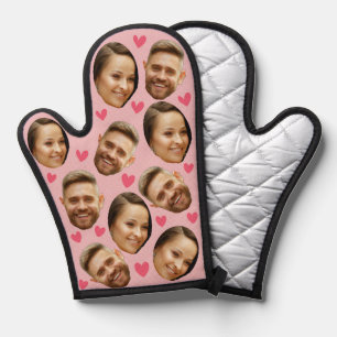 Personalized Face Custom Photo Heart Couple Blush  Oven Mitt