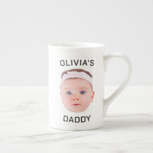 Personalized Face Mug, Custom Baby Mug, Dad Gift Bone China Mug