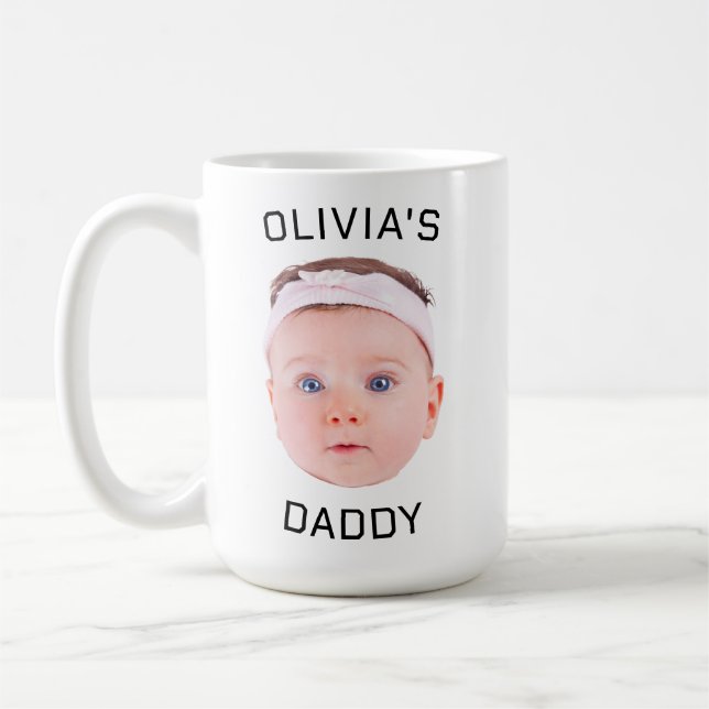 Personalized Face Mug, Custom Baby Mug, Dad Gift Coffee Mug (Left)