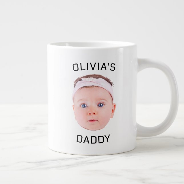 Personalized Face Mug, Custom Baby Mug, Dad Gift Large Coffee Mug (Right)
