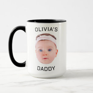 Personalized Face Mug, Custom Baby Mug, Dad Gift Mug