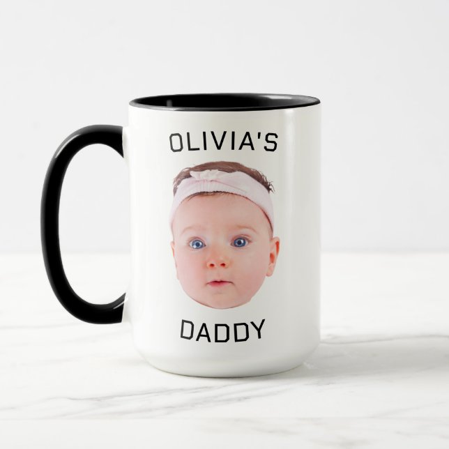 Personalized Face Mug, Custom Baby Mug, Dad Gift Mug (Left)