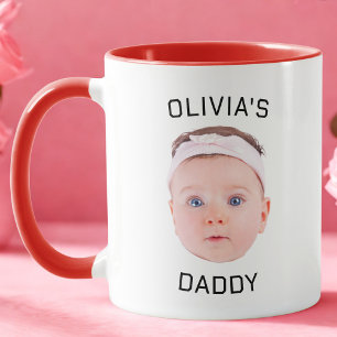 Personalized Face Mug, Custom Baby Mug, Dad Gift Mug
