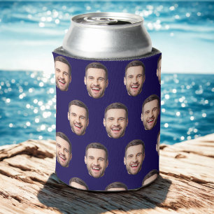 Personalized Face Photo Birthday Favours Bachelor  Can Cooler