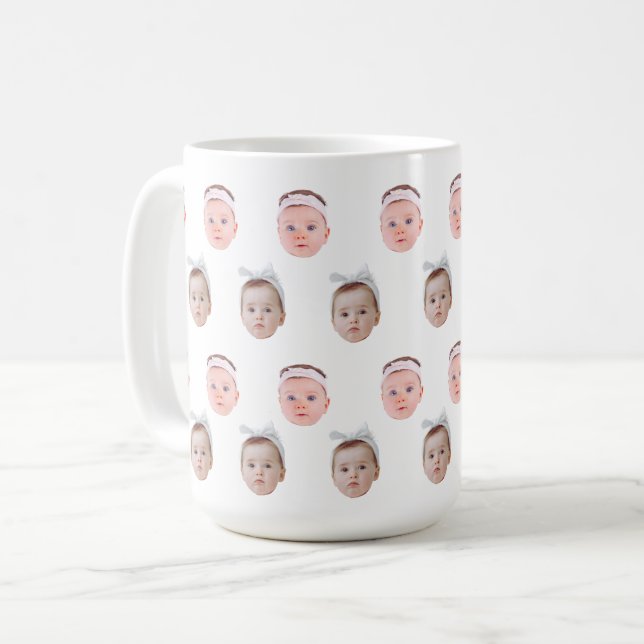 Personalized Face Photo, Custom Mug Face, Dad Mom  (Front Left)