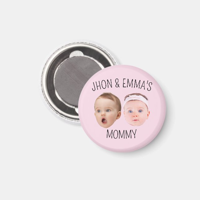 Personalized Face Photo Kids, Mother's Day Gift Magnet (Front/Back)