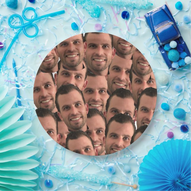 Personalized Face Picture Unique Photo Birthday Na Paper Plate (Party)