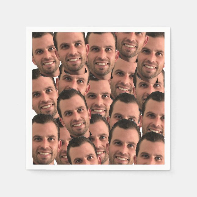Personalized Face Picture Unique Photo Birthday Napkin (Front)