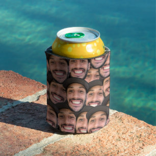 Personalized Face Picture Unique Photo Can Cooler