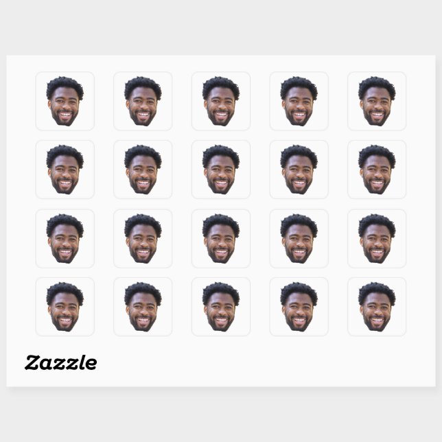 Personalized Face Stickers, Photo Birthday Gift Square Sticker (Sheet)