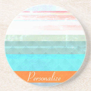 Personalized Faded & Weathered Stripes Coaster