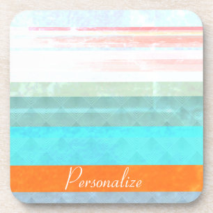 Personalized Faded & Weathered Stripes Coaster