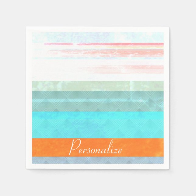 Personalized Faded & Weathered Stripes Napkin (Front)