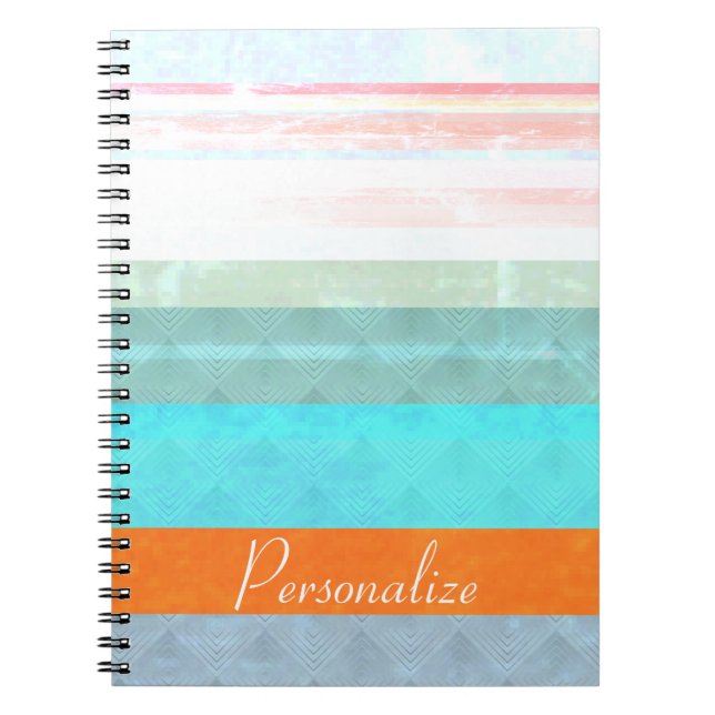 Personalized Faded & Weathered Stripes Notebook (Front)