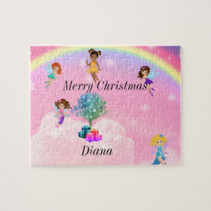 Personalized Fairies Christmas Jigsaw Puzzle