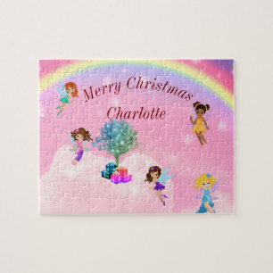 Personalized Fairies Christmas Jigsaw Puzzle