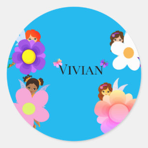 personalized Fairies Classic Round Sticker