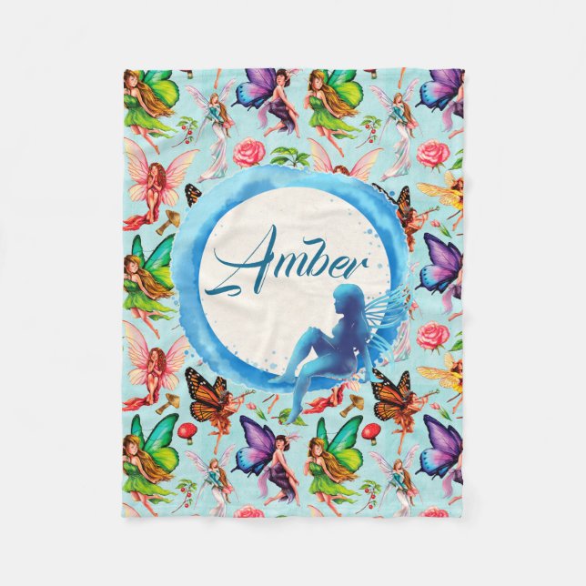 Personalized Fairies Fleece Blanket (Front)