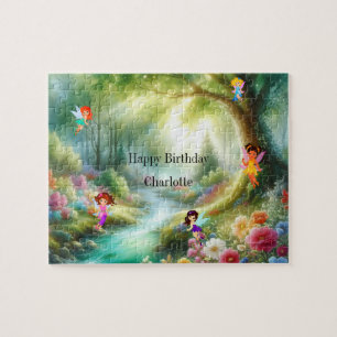 Personalized Fairies Forest Jigsaw Puzzle