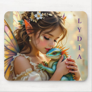 Personalized Fairy and Dragon Mystical Mouse Pad